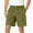 Army Green, variant on Men Solid Color Man High Street Fashion Trend Pleated Design Straight Leather Shorts Everyday Comfort Versatile Active Athletic Casual Bottoms