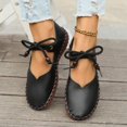 thumbnail image 6 of Miluxas Vintage Slip On Loafers Walking Shoes Retro Soft Comfortable Leather Wide Round Toe Wedge Low Heels Slip On Flats Casual Dress Flats Black 5.5(36), 6 of 9