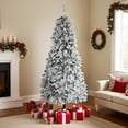 thumbnail image 4 of 7ft Snow Flocked Pre-Lit Artificial Christmas Tree with 230 Colorful Lights & PE Branch Tips, 4 of 6
