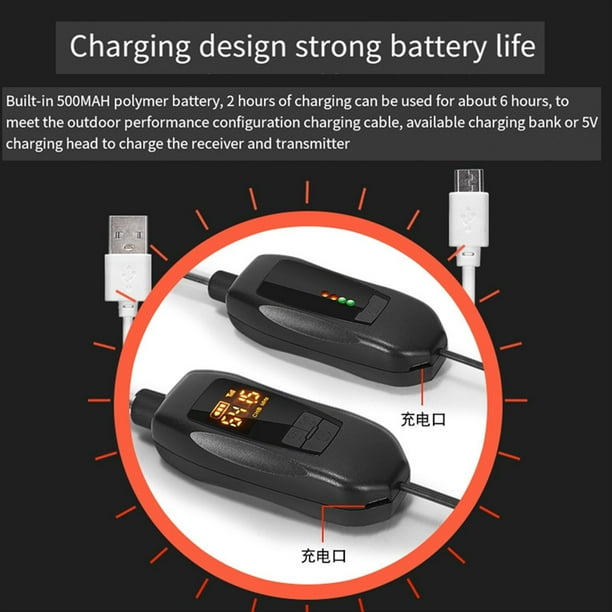 Receptor Transmisor de Guitarra Inalámbrico, de Guitarra Inalámbrico Recargable para Instrumentos Eléctricos de Bajo