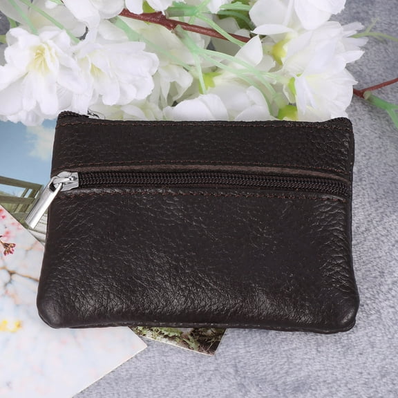 KONTONTY Small Change Purse for Women Coin Purse Coffee 1Pack