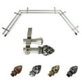 thumbnail image 1 of Gisela 13/16" Double Bay Window curtain rod Adjustable 20"-36", 38"-72" - Satin Nickel,(ABay-07-5D), 1 of 4