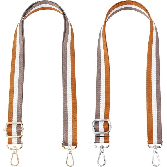 2 Colors Purse Strap Replacement Belt Stripe Wide Shoulder Strap 28-51inch Adjustable Crossbody Bag Straps Nylon Handbag Strap Guitar Strap with Swivel Clasps for Canvas Bag Shoulder Bag