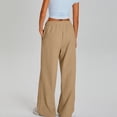 thumbnail image 4 of Wide Leg Sweatpants Women Baggy Straight Leg Joggers with Pockets Soft Fleece Sweat Pants Camel L, 4 of 5