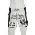 thumbnail image 3 of Yeahdor Kids Boys Mid Waist Boxing Shorts Wide Elastic Waistband Side Split Gym Running Shorts White S/140, 3 of 7