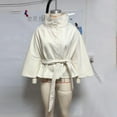 thumbnail image 4 of Sakmal Barn Coat White Jacket Trendy Winter Clothing for Women M, 4 of 6