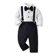 thumbnail image 1 of Traje de bautismo para niños pequeños IMEKIS, pajarita con tirantes, 3-4T, 1 of 6