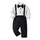 thumbnail image 1 of Traje de bautismo para niños pequeños IMEKIS, pajarita con tirantes, 3-4T, 1 of 6