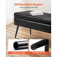 thumbnail image 3 of VEVOR Leather Storage Ottoman Bench, PU Leather Bench with Storage and Metal Legs, Modern Shoe Benches Seat for Entryway, Upholstered End of Bed Benches for Living Room, Dining Room, Hallway, Black, 3 of 9