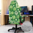 thumbnail image 4 of SCRAWLGOD St. Patrick's Day Four Leaf Clover Beige Green 4 Pieces Gaming Chair Covers Slipcovers Non-Slip Gamer Chair Cover Washable Stretch Rotating Armchair Covers with Armrest Covers, 4 of 7