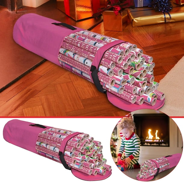 Csengfiy Christmas Wrapping Paper Storage Bag Container Fits 24 Roll