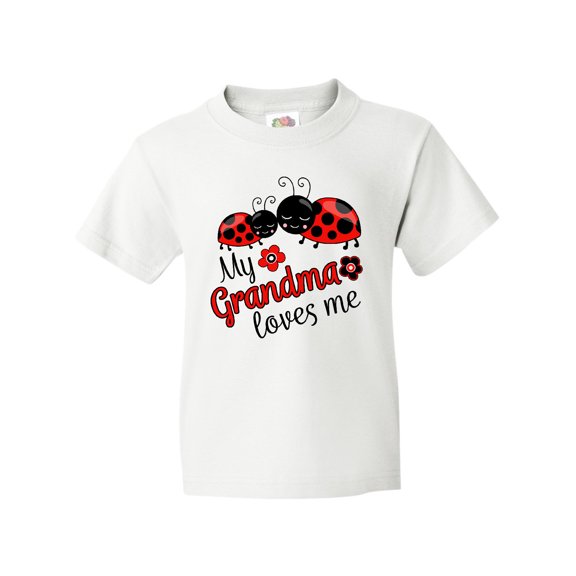 Inktastic My Grandma Loves Me with Cute Ladybugs Youth T-Shirt