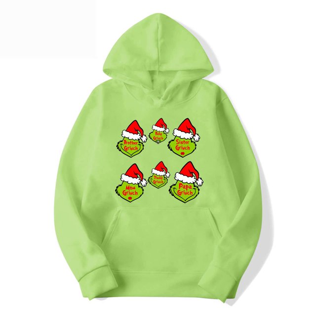 Corashan Chandail de Noël Laid Abordable Imprimé Mode Ample à Manches Longues pour Hommes et Femmes avec Capuche Vert, G