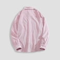 thumbnail image 4 of Camisas Deportivas Hombre Camisa informal de pana con un solo pecho para hombre, Otoño Invierno, solapa, playa, manga larga, vacaciones al libre (Pink, L), 4 of 5