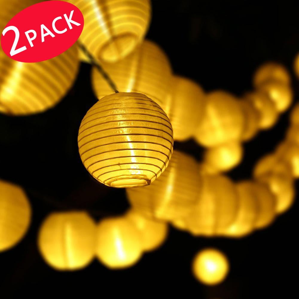 2 PACK Lantern Solar String Fairy Lights 30 LED Outdoor Globe Lights Decorative... by Icicle