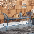 thumbnail image 2 of SAFAVIEH Hadley Outdoor Patio Swirls Garden Bench, Antique Blue, 2 of 8