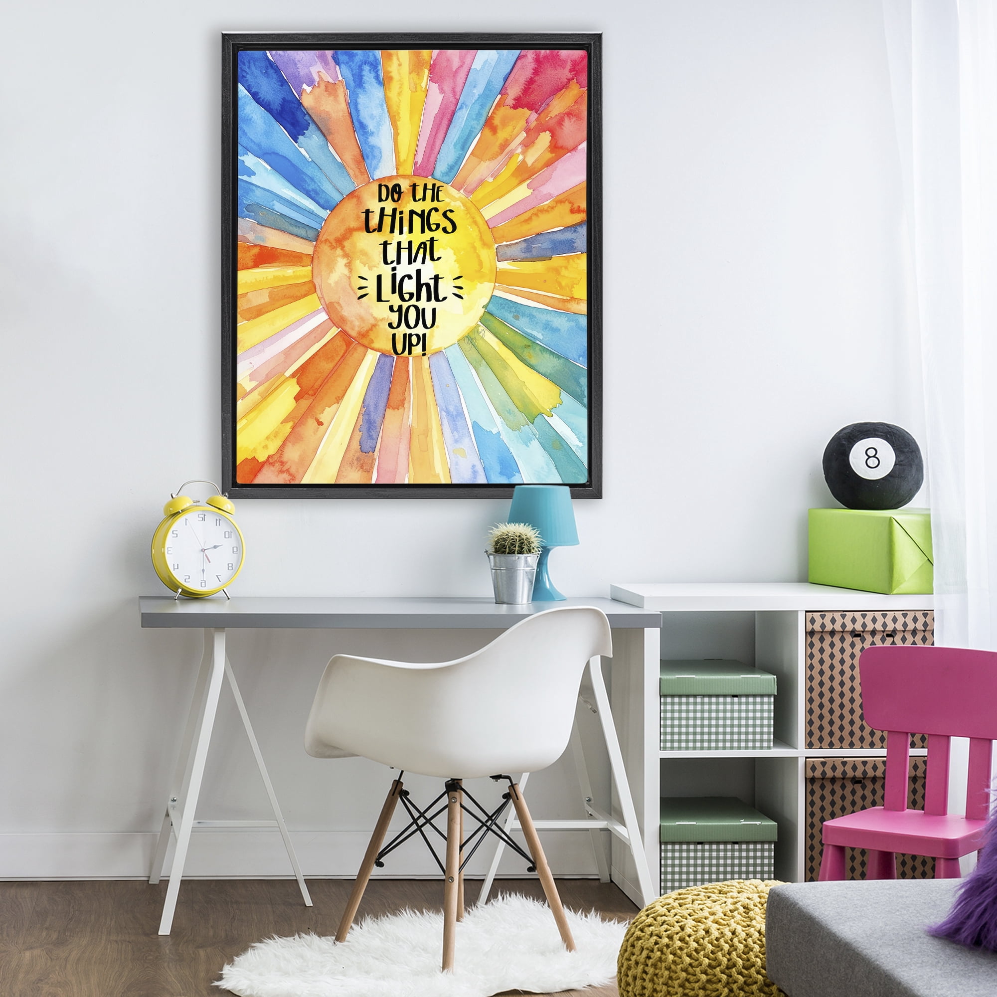 Stupell Industries Things That Light You Up Black Framed Floater Canvas Wall Art, design by Shelly Craig