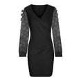 thumbnail image 6 of Ashirexll Midi Dresses for Women, Womens Winter Dresses, V-Neck Lace Long Sleeve Waist Elegant Party Formal Gown, 6 of 6