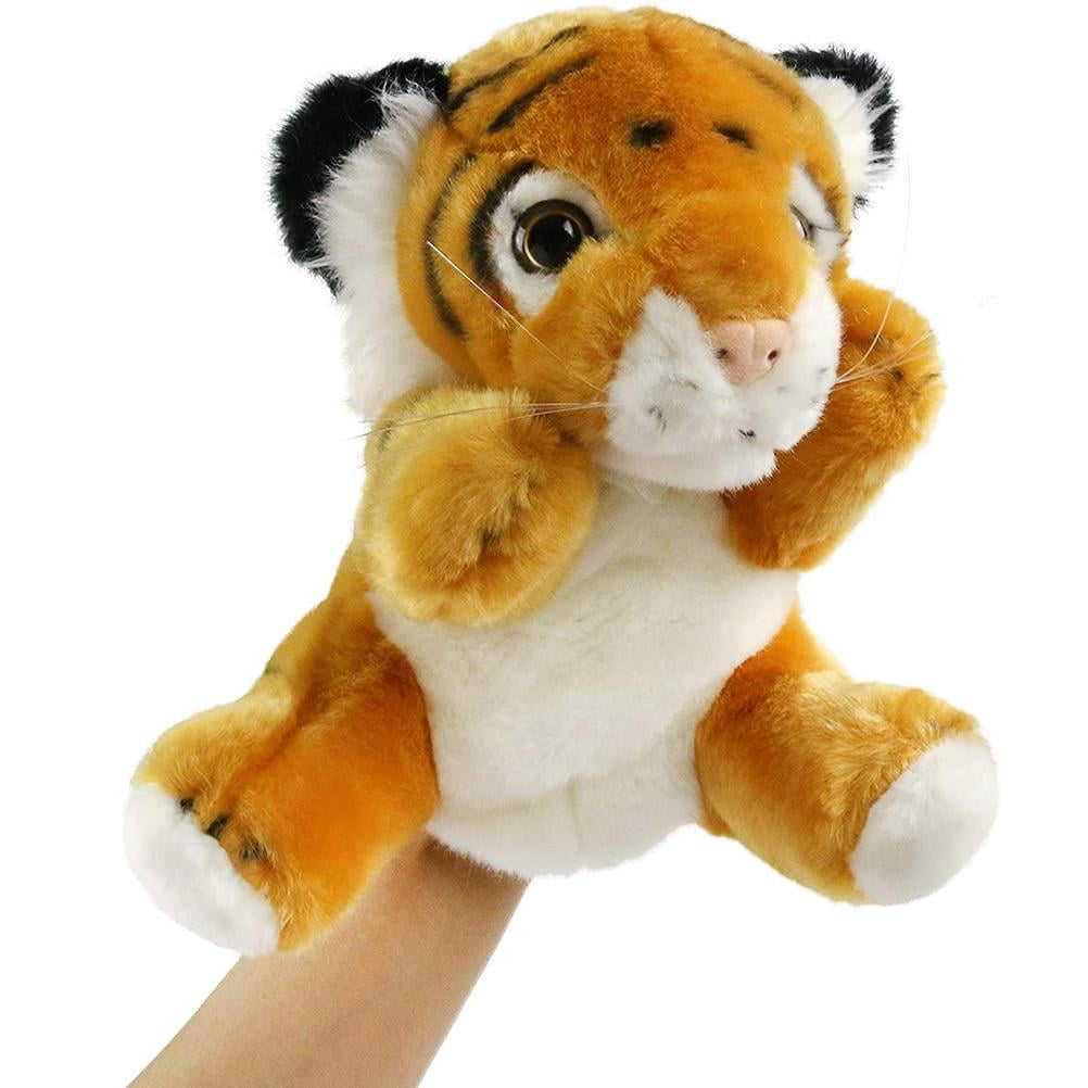Tiger Soft Plush Animal Hand Puppets for Kids Storytelling Game Props 