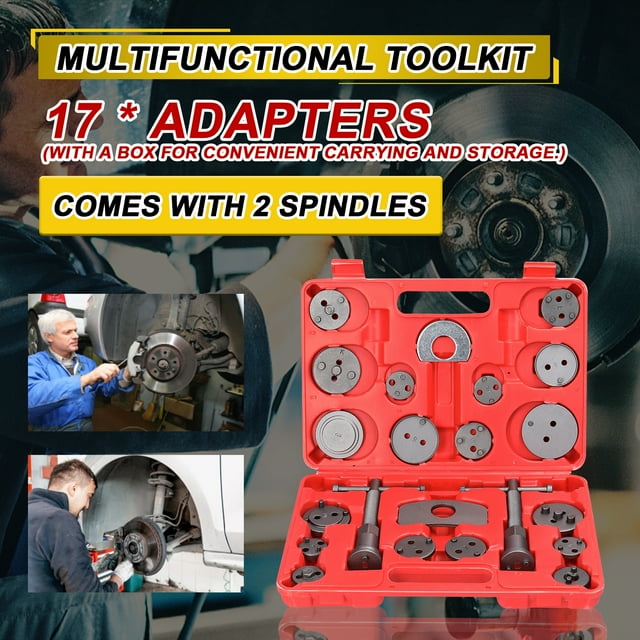 Tool 22pcs Universal Car Disc Brake Cylinder Adjuster Front and Rear Tooth Brake Pads Replacement Tool Brake Piston Return Tool Kit Automobiles Repairing Tools Set
