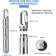 thumbnail image 3 of Keychain Pill Holder Small Titanium Pill Case Travel Pill Box Container Variable Lengths Portable Pill Organizer Metal Pill Case Bottle( Titanium XL.), 3 of 6