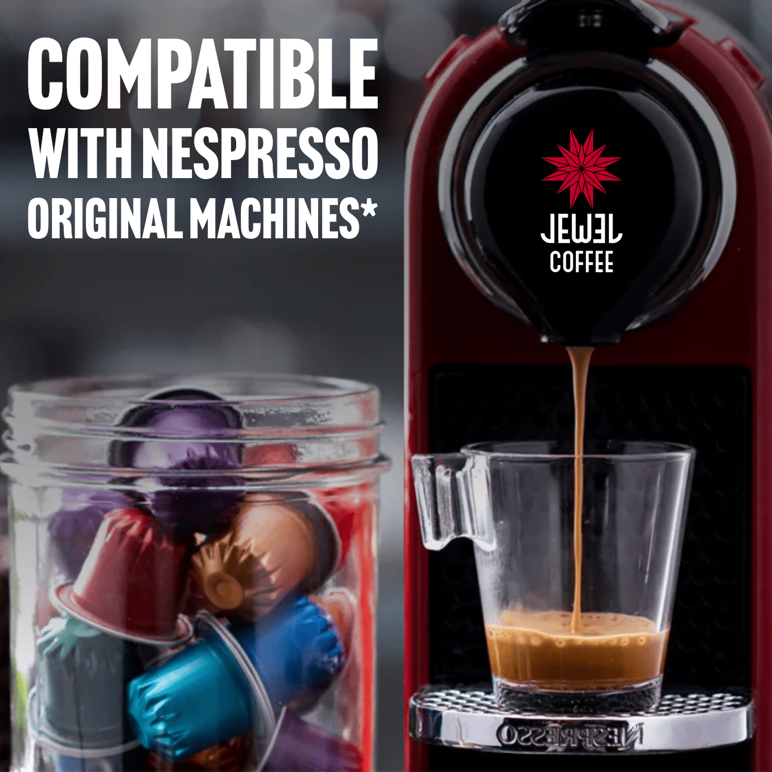 Jewel Coffee Specialty Coffee Pods, Brazil Single Origin, 100% Arabica, Medium Roast, Aluminium Recyclable Espresso, 100 Count