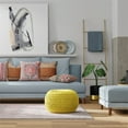 thumbnail image 3 of Pouf Rond Transitionnel Grafton en Tissu Velours Jaune Doré, 3 of 8