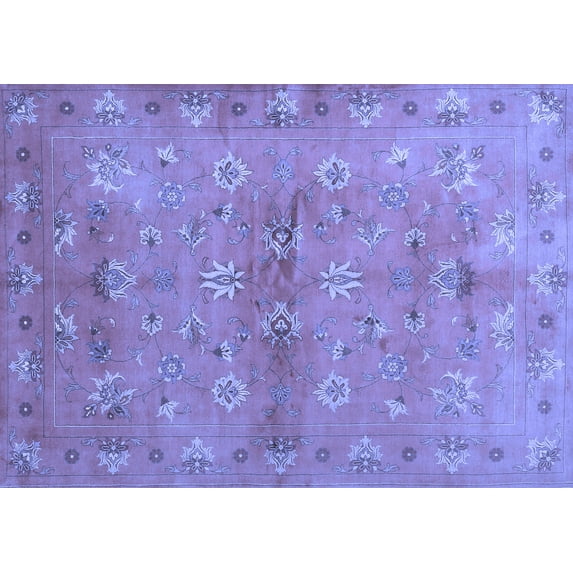 Ahgly Company Indoor Rectangle Abstract Blue Contemporary Area Rugs, 5' x 7'