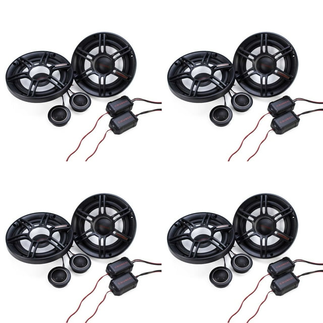Crunch 300W Full Range 2 Way 4 Ohm Component Car Audio 6.5" Speaker Pair CS65C (4 Pack)