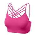 thumbnail image 2 of Women's Novelty Bras Seamless Triple Criss-Cross Front Bralette Sports Bra (No Pad), 2 of 4
