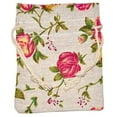 thumbnail image 4 of Mandala Crafts Rose Flower Natural Burlap Drawstring Gift Bag, Linen Floral Pattern Pouch for Party Favor, Jewelry, Wedding, Candles, Tea, Coffee 30 Bags 6X8 Inches, 4 of 10