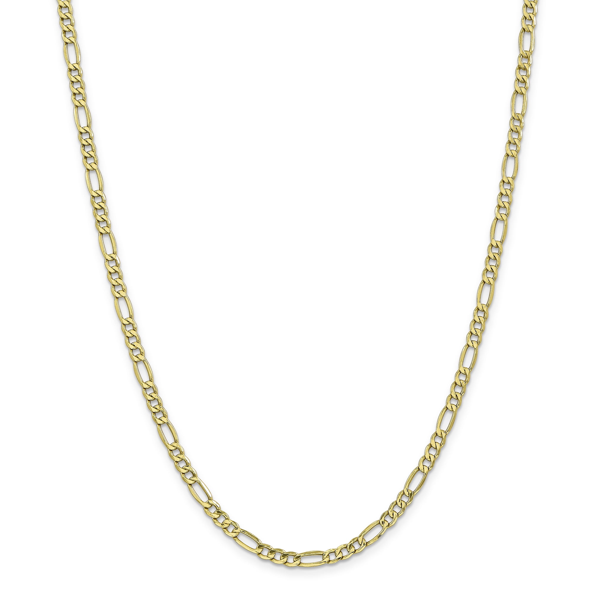 10k 4.4mm Semi-Solid Figaro Chain 