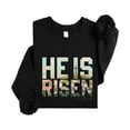 thumbnail image 5 of He Is Risen Christian Sweatshirt for Women - Floral Easter Faith Crewneck Black Sweatshirt Youth Small, 5 of 8