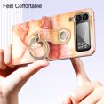 thumbnail image 7 of K-Lion for Samsung Galaxy Z Flip 4 Case, Luxury Fashion Leather Beautiful Pattern Diamond Finger Ring Holder Shockproof Anti-Scratch Slim Ultra-Thin Case for ZFlip4,White, 7 of 7