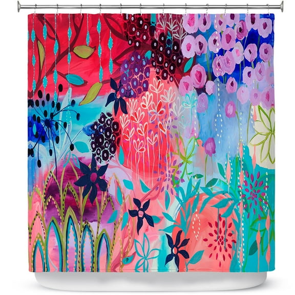 Shower Curtains 70" x 84" from DiaNoche Designs by Carrie Schmitt - Spirit Garden Flowers