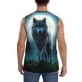 thumbnail image 4 of Uemuo Wolf Pattern Men's Sleeveless T-Shirt,Muscle Athletic Tank Top, Moisture-wicking Quick-dry Breathable Classic Tee Top for Gym Run Outdoor Sports-Medium, 4 of 8