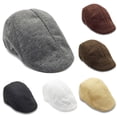 thumbnail image 4 of Boina de lino para hombre y mujer, gorra de lino con protector solar, estilo vendedor de periódicos, gorra de taxista, estilo británico, con visera (gris), 4 of 6