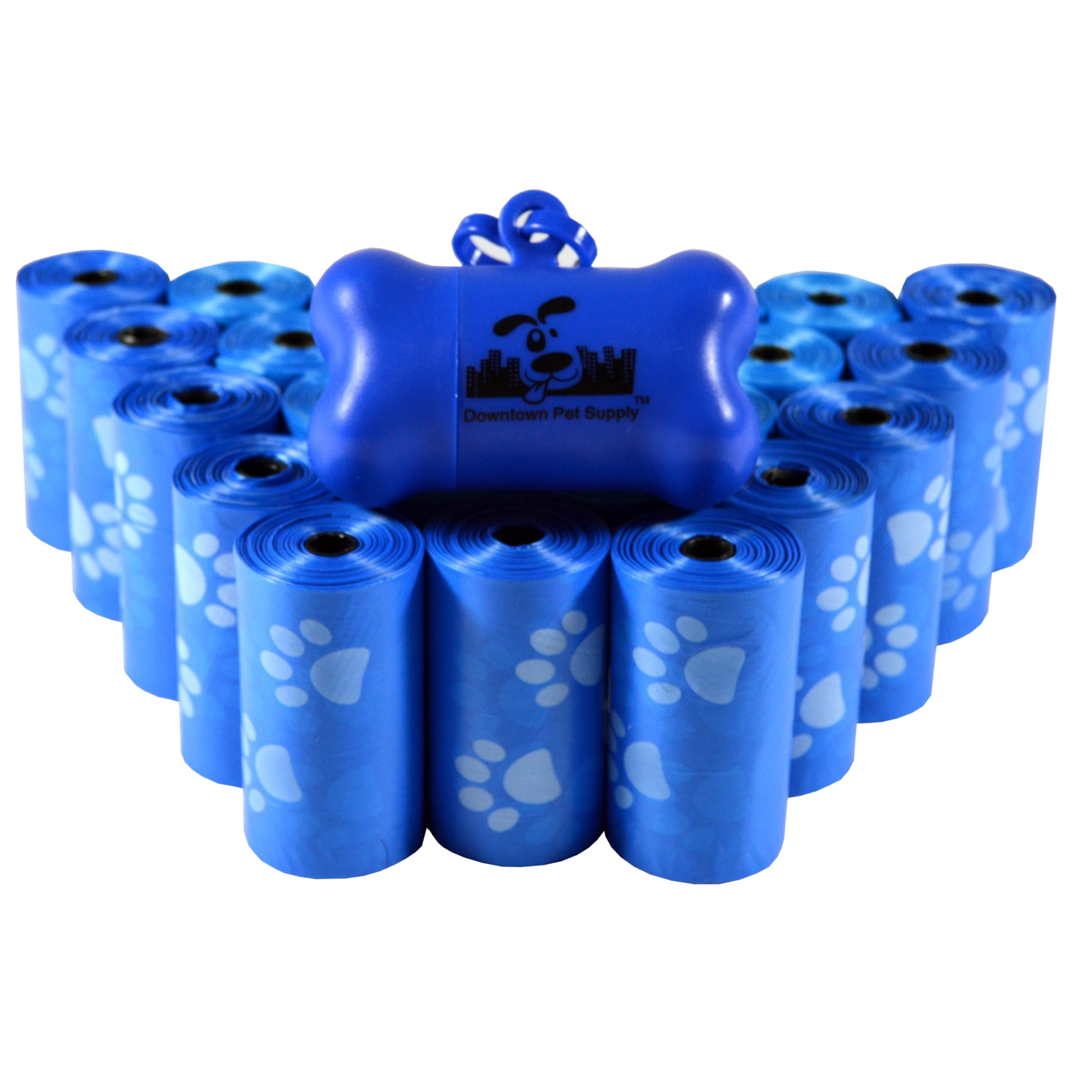 Downtown Pet Supply Dog Waste Bags with Bone Dispenser, Blue Paws, 500 Bags