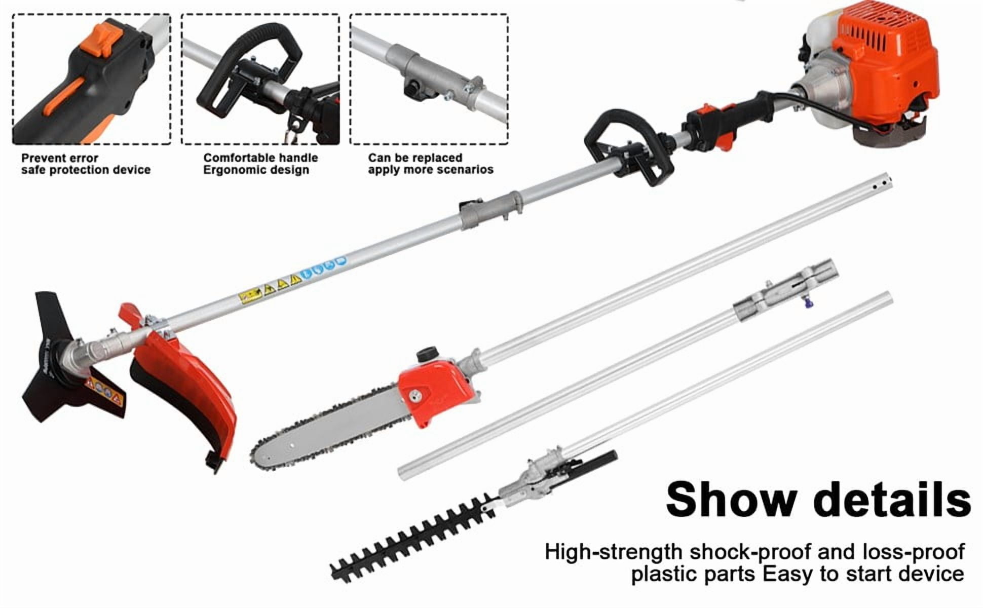 2025 Upgraded 52cc Gas Power Cordless Hedge Trimmer, 5 in 1 Multifunctional Weed Eater with Brush Cutter, Hedge Trimmer, Pruner & Extendable Rods for Lawn, Garden & Yard Maintenance