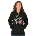 thumbnail image 5 of Love Bites Funny Single Valentine Day Zip Hoodie Sweatshirt Women Brisco Brands X, 5 of 6