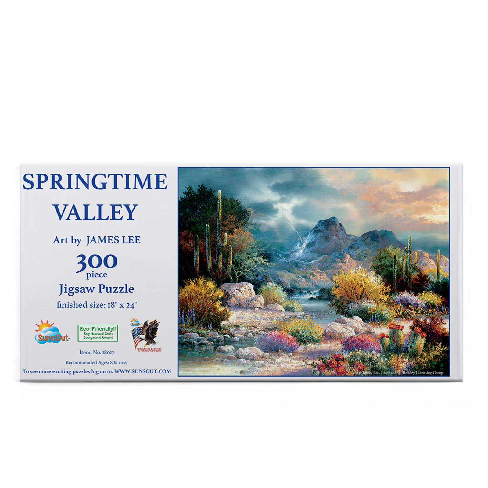 SUNSOUT INC - Springtime Valley - 300 pc Jigsaw Puzzle by Artist: James Lee - Finished Size 18" x 24" - MPN# 18017 - image 3 of 5