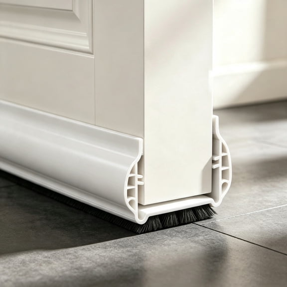 Under Door Draft Stopper, PVC Brush Door Bottom Seal Sweep, Draught Excluder Fits 1.3"-2.17" Thick Interior & Exterior Doors