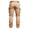 thumbnail image 3 of Vintage Cargo Pants for men with Multi Pockets and Straight Leg, Rugged Cargo Pants for Hiking Camping Fishing Outdoor Work Yard Tasks Weekend Adventures Trail Walks Khaki M, 3 of 3