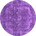 thumbnail image 1 of Ahgly Company Indoor Round Oriental Purple Industrial Area Rugs, 3' Round, 1 of 4