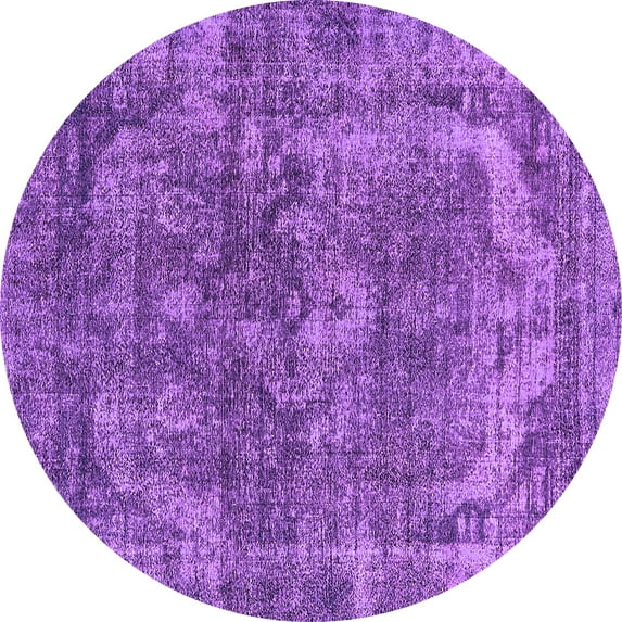Ahgly Company Indoor Round Oriental Purple Industrial Area Rugs, 3' Round