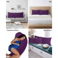 thumbnail image 6 of Pure Dark Purple Pillow Covers Standard Size 2 Pack, Simple Solid Color Soft Bed Throw Pillowcases Breathable Cooling Long Lumbar Body Pillow Sham Cover for Bed Sofa 20''x26'', 6 of 7