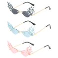 thumbnail image 1 of Rimless Sunglasses,Flame Sunglasses Rimless Sunglass,Sun Glasses UV400 Protection Feamle Male Eyewear,Party Prom Funny Frameless Eyewear Metal Creative,Summer Shades Salvador Gafas de sol sin montura, 1 of 9