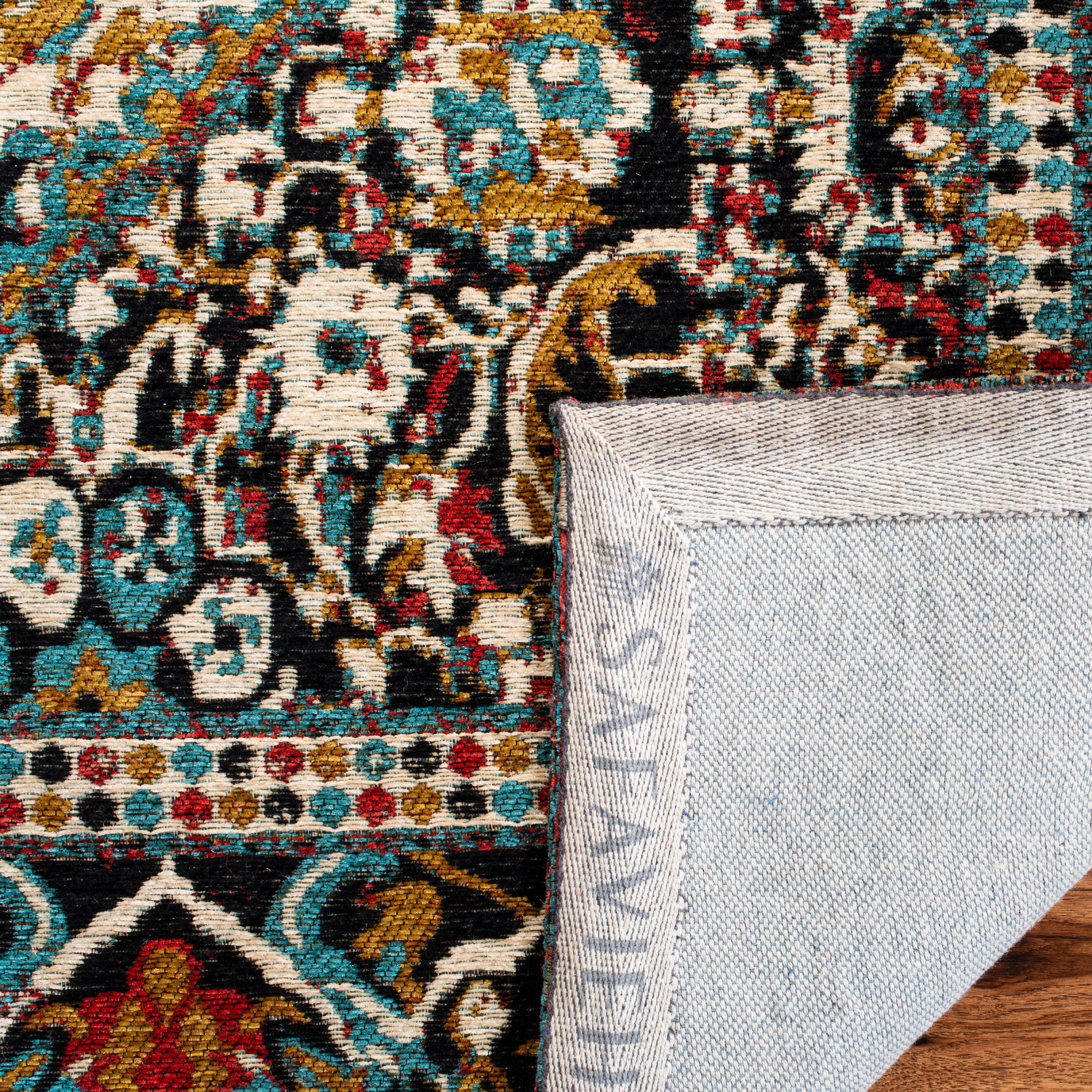 SAFAVIEH Classic Vintage Kian Floral Bordered Polyester Area Rug, Red/Charcoal, 6' x 9'