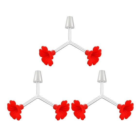 Zmeidao 3Pcs Hummingbird Feeder Tubes and Stoppers, Double Head Hummingbird Feeding Ports, for Wine Bottle Outdoor Making Your Own Bird Feeders