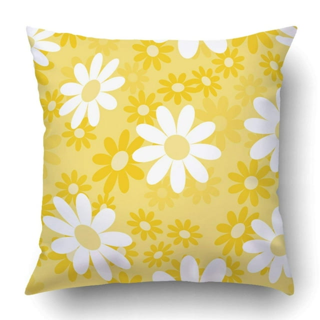 ABPHQTO Lindas flores de manzanilla coloridas pequeñas abstractas Funda de almohada floral de verano Funda de almohada 40x40 cm